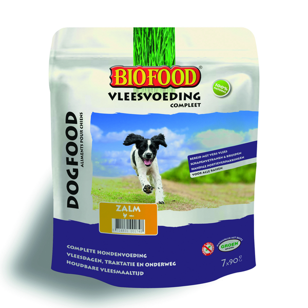 Biofood Vleesvoeding Compleet - Hondenvoer - Kip Zalm 800 g