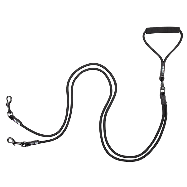 Rebelpetz Duo Looplijn - Hondenriem - 0.2 x 0.8 x 140 cm Zwart Small