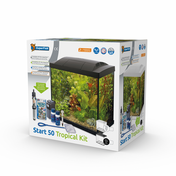Superfish Aquarium Start 50 Tropical Kit Retro Led 50 l - Aquaria - Zwart
