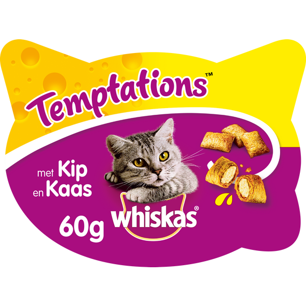 Whiskas Temptations 60 g - Kattensnack - Kip&Kaas