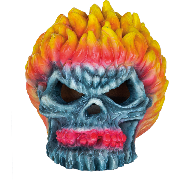 Superfish Deco Led Monster Fire Skull - Aquarium - Ornament - 12x9x11 cm Grijs