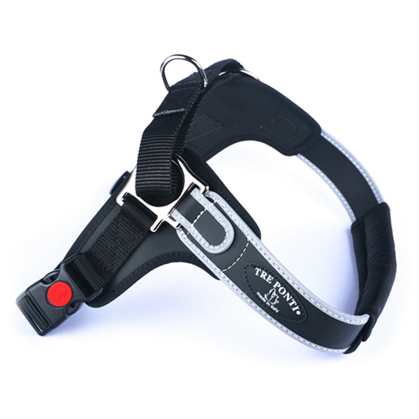 Tre Ponti Forza Tuig Zwart&Reflectie - Hondenharnas - 56 - 68 cm 10/20 Kg
